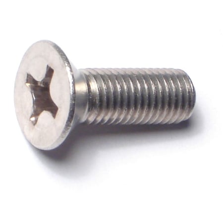1/4"-28 x 3/4 in Phillips Flat Machine Screw, Plain 18-8 Stainless Steel, 15 PK